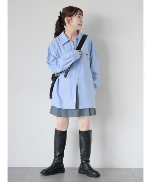 ehka sopo（エヘカソポ）の「ジップアップシャツ（シャツ/ブラウス・レディース・サックスブルー/グレー/オフホワイト・F）」の22枚目の写真