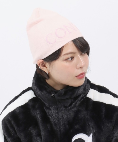 CONVERSE（コンバース）の「CONVERSE（コンバース）ジャガードロゴニットビーニー/ニット帽/ニットキャップ メンズ レディース（ニットキャップ/ビーニー・レディース・ピンク/グレー/ブラック・FREE）」の11枚目の写真