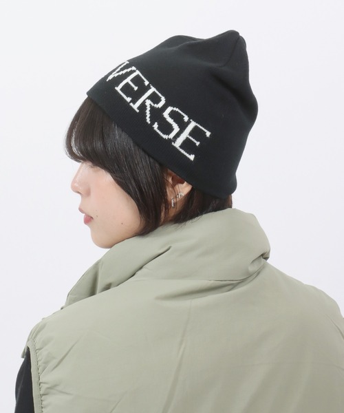 CONVERSE（コンバース）の「CONVERSE（コンバース）ジャガードロゴニットビーニー/ニット帽/ニットキャップ メンズ レディース（ニットキャップ/ビーニー・レディース・ピンク/グレー/ブラック・FREE）」の8枚目の写真