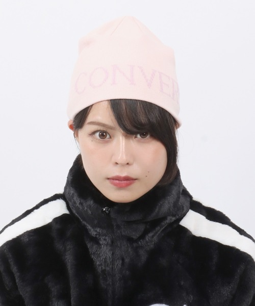 CONVERSE（コンバース）の「CONVERSE（コンバース）ジャガードロゴニットビーニー/ニット帽/ニットキャップ メンズ レディース（ニットキャップ/ビーニー・レディース・ピンク/グレー/ブラック・FREE）」の13枚目の写真