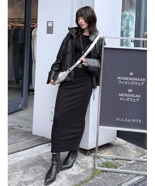 ALLSAINTS（オールセインツ）の「CLAY FUNNEL NECK CROPPED LEATHER