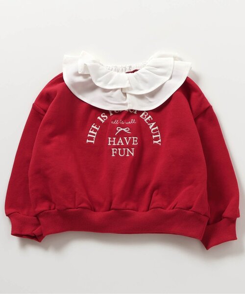 セール】フリル衿リボンロゴトレーナー（スウェット）｜apres les