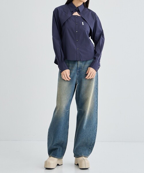 BASICKS(ベイシックス)の「【BASICKS/ベーシックス】Cut-out Thomas Mason Shirt/カットオフシャツ(シャツ/ブラウス・レディース・ライトブルー/レッド・S)」の8枚目の写真