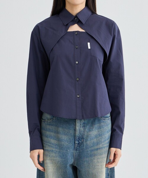 BASICKS(ベイシックス)の「【BASICKS/ベーシックス】Cut-out Thomas Mason Shirt/カットオフシャツ(シャツ/ブラウス・レディース・ライトブルー/レッド・S)」の6枚目の写真