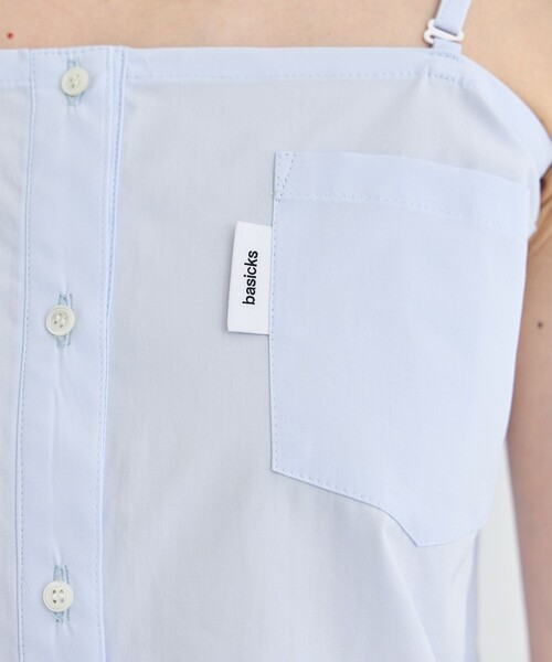 BASICKS(ベイシックス)の「【BASICKS/ベーシックス】Cut-out Thomas Mason Shirt/カットオフシャツ(シャツ/ブラウス・レディース・ライトブルー/レッド・S)」の10枚目の写真