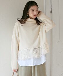 【SLOW/一部店舗限定】ニットトータル フリンジ ニット