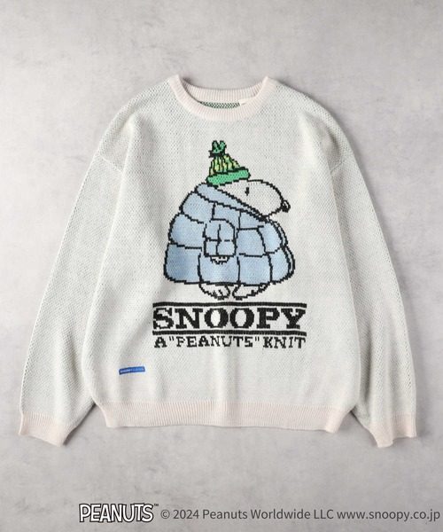 PEANUTS(ピーナッツ)の「PEANUTS(ピーナッツ)【WEB限定】スヌーピーニット(ニット/セーター・メンズ・ホワイト/ブラウン/ダークグレー・M/L/XL)」の4枚目の写真