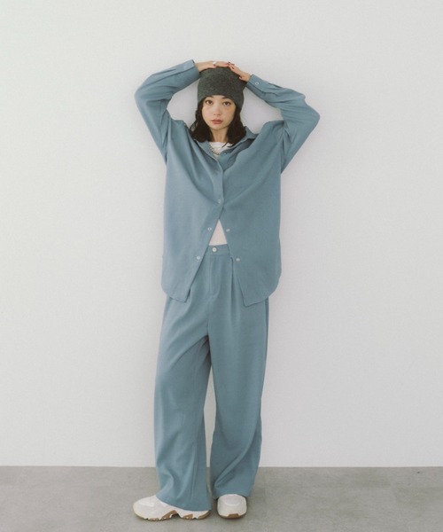 HANNE(アン)の「コンフォートセミワイドパンツ(スウェットパンツ・レディース・ブルー/ブラウン・SMALL/MEDIUM)」の8枚目の写真