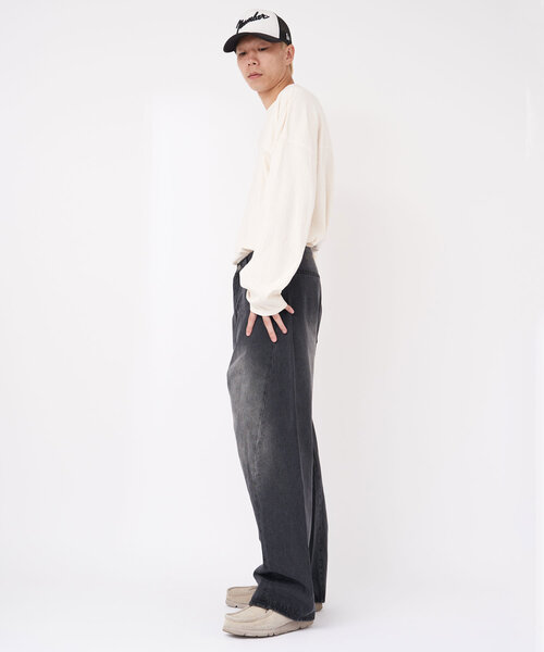 CIAOPANIC(チャオパニック)の「【cian denim/シアンデニム】立体裁断ワイドデニム(デニムパンツ・メンズ・ブルー/ブラック・MEDIUM/LARGE)」の12枚目の写真