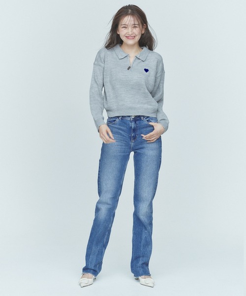 BLUE ×PALANG 限定カラーHEART ZIP KNIT BLUE×PALANG（ブルーパラン） ニット セーター 「ZOZOTOWN限定カラー