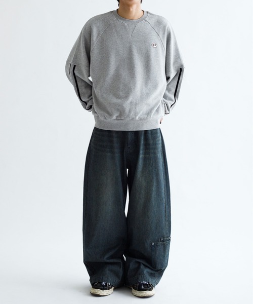EPNK(イーピーエヌケー)の「【EPNK】Velours line sweat / ベロアラインスウェット(スウェット・メンズ・グレー/ブラック・LARGE/MEDIUM/SMALL)」の14枚目の写真