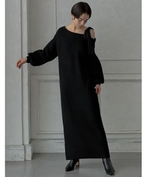 [2024-25 WINTER COLLECTION][MEISM by Re:EDIT][低身長サイズ有]ショルダーリボンニットワンピース