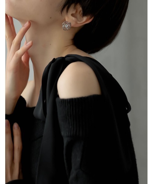 MEISM（ミズム）の「[2024-25 WINTER COLLECTION][MEISM by Re:EDIT][低身長サイズ有]ショルダーリボンニットワンピース（ワンピース・レディース・ブラック/グレー/チャコール・MEDIUM/LARGE/SHORT）」の9枚目の写真