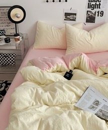 CERCA（チェルカ）の「【 somni / ソニ 】バイカラー　シングル ベッドカバー 枕カバー 寝具3点セット（寝具）」