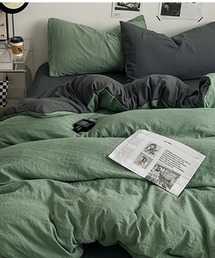 CERCA（チェルカ）の「【 somni / ソニ 】バイカラー　シングル ベッドカバー 枕カバー 寝具3点セット（寝具）」