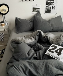 CERCA（チェルカ）の「【 somni / ソニ 】バイカラー　シングル ベッドカバー 枕カバー 寝具3点セット（寝具）」