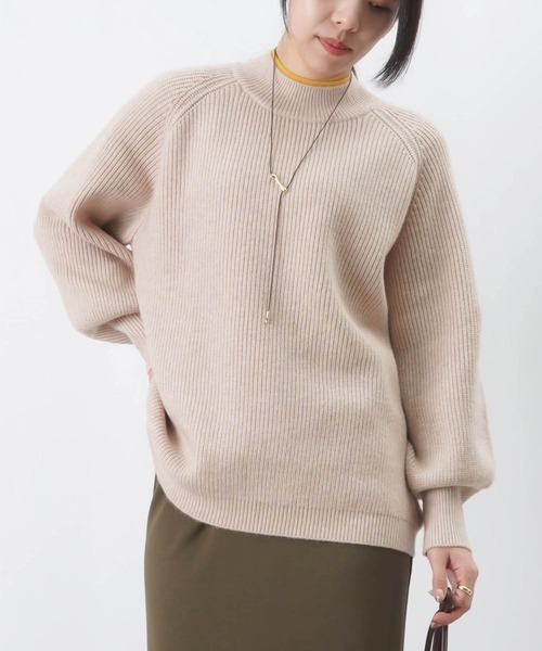 LUCA/LADY LUCK LUCA(ルカ/レディラックルカ)の「LC/LLL 配色片畦ニットプルオーバー(ニット/セーター・レディース・ブラック/ベージュ/モカ・FREE)」の3枚目の写真