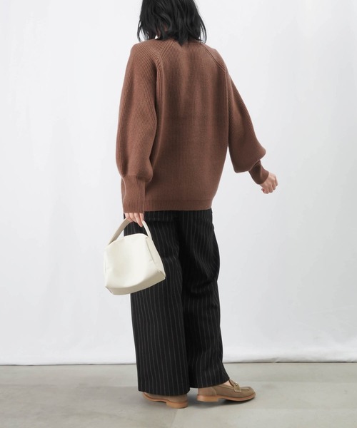 LUCA/LADY LUCK LUCA(ルカ/レディラックルカ)の「LC/LLL 配色片畦ニットプルオーバー(ニット/セーター・レディース・ブラック/ベージュ/モカ・FREE)」の15枚目の写真