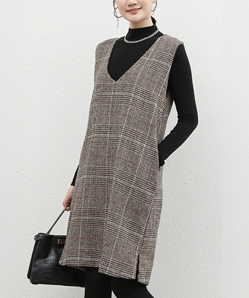 Miniministore(ミニミニストア)の「ジャンパースカート チェック柄ワンピース(ワンピース・レディース・B/A・M/L)」の16枚目の写真