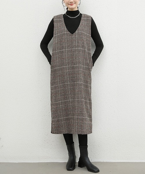 Miniministore(ミニミニストア)の「ジャンパースカート チェック柄ワンピース(ワンピース・レディース・B/A・M/L)」の20枚目の写真