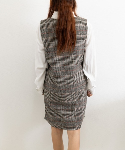 Miniministore(ミニミニストア)の「ジャンパースカート チェック柄ワンピース(ワンピース・レディース・B/A・M/L)」の5枚目の写真