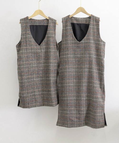 Miniministore(ミニミニストア)の「ジャンパースカート チェック柄ワンピース(ワンピース・レディース・B/A・M/L)」の6枚目の写真