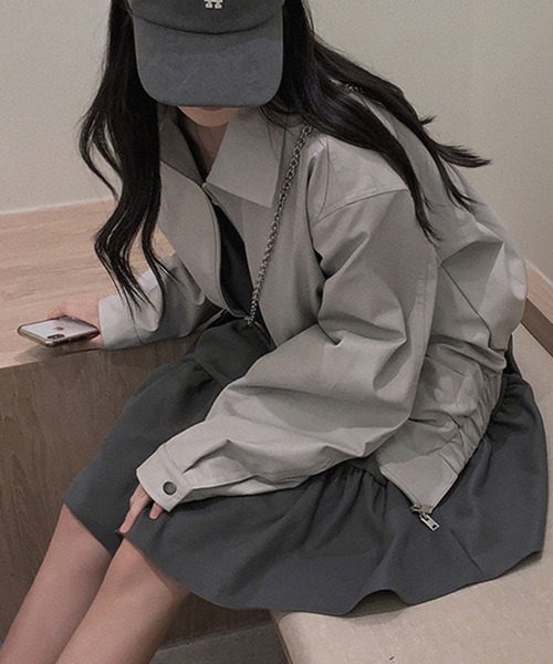 GLAMOROUS JANE（グラマラスジェーン）の「ティアードミニキャミワンピース（ワンピース・レディース・グレー/ブラック・FREE）」の19枚目の写真