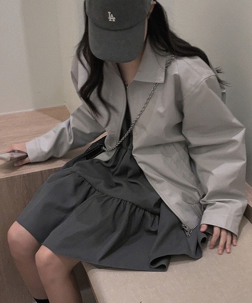 GLAMOROUS JANE（グラマラスジェーン）の「ティアードミニキャミワンピース（ワンピース・レディース・グレー/ブラック・FREE）」の21枚目の写真