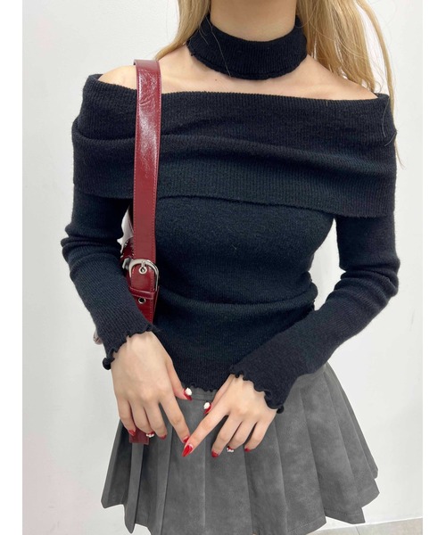 PHILLY(フィリー)の「【2点セット】メロウオフショルニット(ニット/セーター・レディース・ブラック/グレー・FREE)」の3枚目の写真