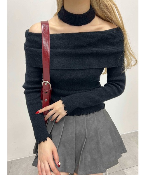 PHILLY(フィリー)の「【2点セット】メロウオフショルニット(ニット/セーター・レディース・ブラック/グレー・FREE)」の4枚目の写真