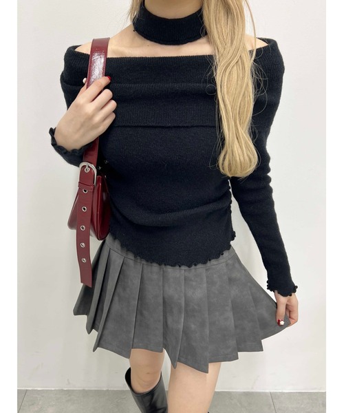 PHILLY(フィリー)の「【2点セット】メロウオフショルニット(ニット/セーター・レディース・ブラック/グレー・FREE)」の5枚目の写真