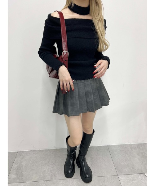 PHILLY(フィリー)の「【2点セット】メロウオフショルニット(ニット/セーター・レディース・ブラック/グレー・FREE)」の7枚目の写真