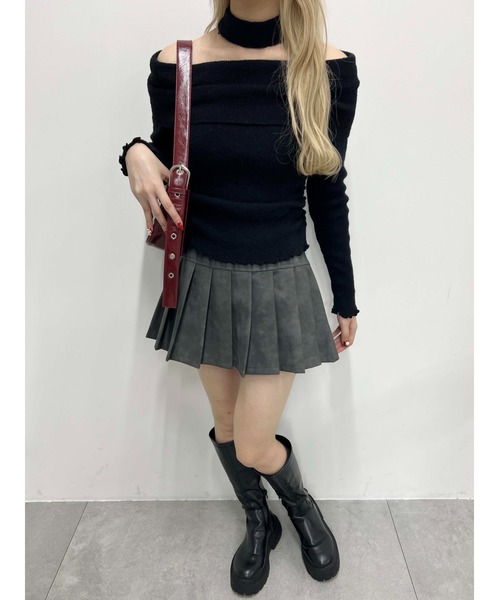 PHILLY(フィリー)の「【2点セット】メロウオフショルニット(ニット/セーター・レディース・ブラック/グレー・FREE)」の8枚目の写真