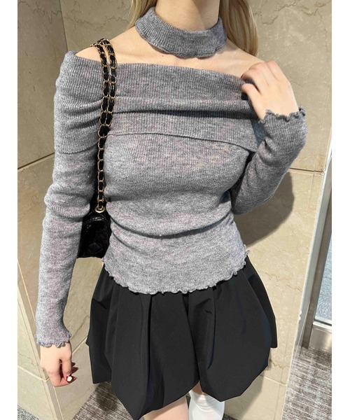 PHILLY(フィリー)の「【2点セット】メロウオフショルニット(ニット/セーター・レディース・ブラック/グレー・FREE)」の9枚目の写真