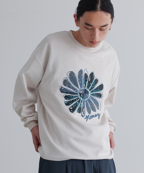 MDR（エムディアール）の「フラワー刺繍プリントプルオーバー（Tシャツ/カットソー・メンズ・アイボリー/ブラック・M/L）」の5枚目の写真