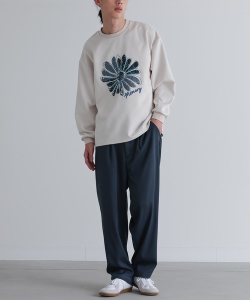 MDR（エムディアール）の「フラワー刺繍プリントプルオーバー（Tシャツ/カットソー・メンズ・アイボリー/ブラック・M/L）」の7枚目の写真