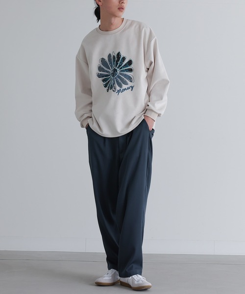 MDR（エムディアール）の「フラワー刺繍プリントプルオーバー（Tシャツ/カットソー・メンズ・アイボリー/ブラック・M/L）」の8枚目の写真