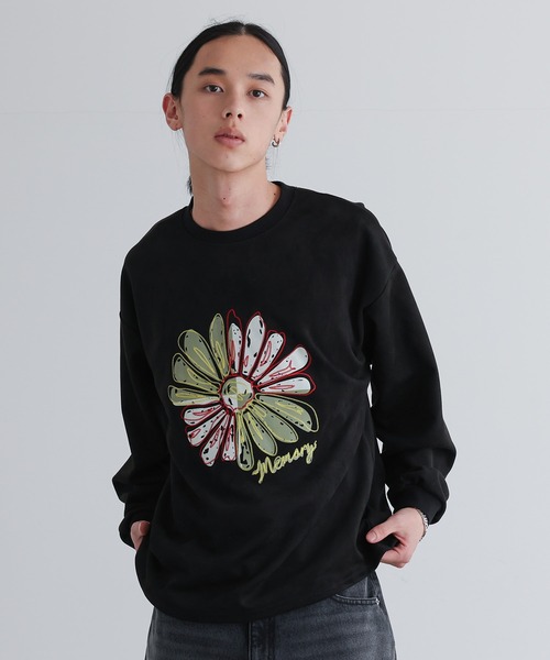 MDR（エムディアール）の「フラワー刺繍プリントプルオーバー（Tシャツ/カットソー・メンズ・アイボリー/ブラック・M/L）」の11枚目の写真