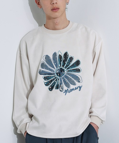 MDR（エムディアール）の「フラワー刺繍プリントプルオーバー（Tシャツ/カットソー・メンズ・アイボリー/ブラック・M/L）」の3枚目の写真