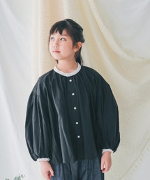 NHT/エヌエイチティー 配色ギャザーブラウス