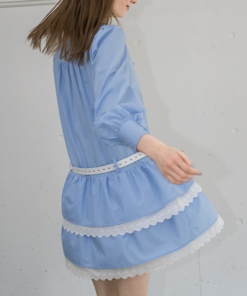 lace skirt shirt onepiece／長袖シャツワンピース lace skirt shirt onepiece – idem