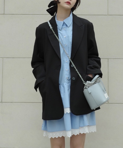 lace skirt shirt onepiece／長袖シャツワンピース（ワンピース