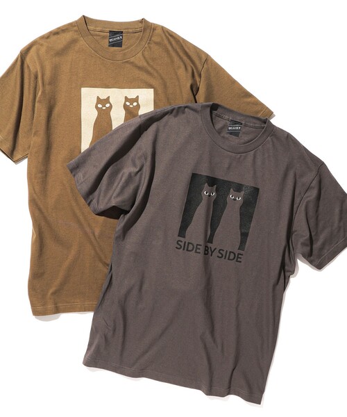 BEAMS T（ビームスティー）の「BEAMS T / SIDE BY SIDE（Tシャツ/カットソー・メンズ・オリーブ/チャコールグレー・XL/L/M/S）」の2枚目の写真
