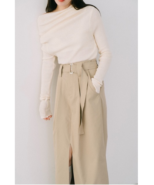 DRWCYS（ドロシーズ）の「ベルト付きスリットロングスカート（スカート・レディース・ベージュ/ネイビー・FREE）」の12枚目の写真