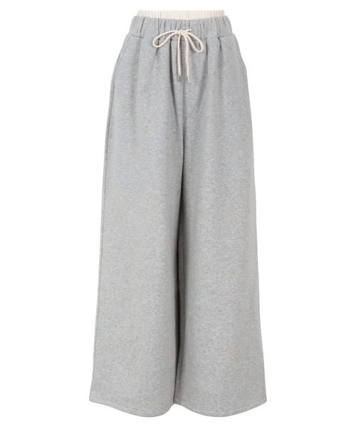 KOBE LETTUCE（コウベレタス）の「[ 裏起毛 ] ダブルウエストスウェットワイドパンツ（スウェットパンツ・レディース・グレー/ブラック・M/PM）」の13枚目の写真