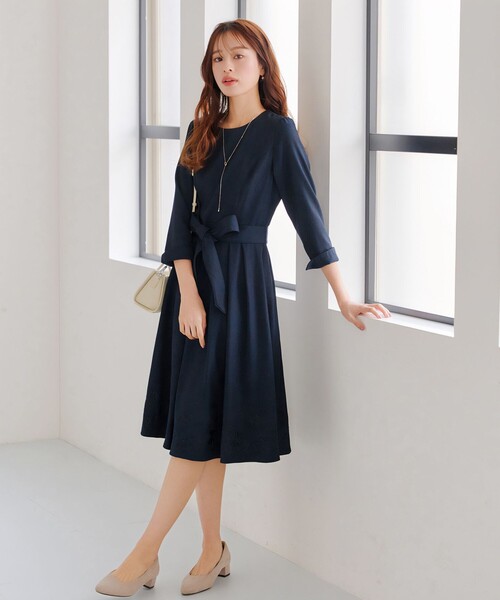 花柄刺繍フレアワンピース（ワンピース）｜Tiaclasse（ティア