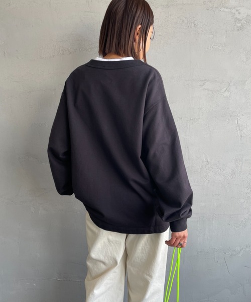 WEB限定】[DANTON/ダントン] ドットボタン Vネックスウェット