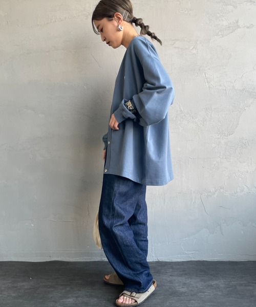 WEB限定】[DANTON/ダントン] ドットボタン Vネックスウェット