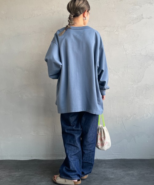 WEB限定】[DANTON/ダントン] ドットボタン Vネックスウェット