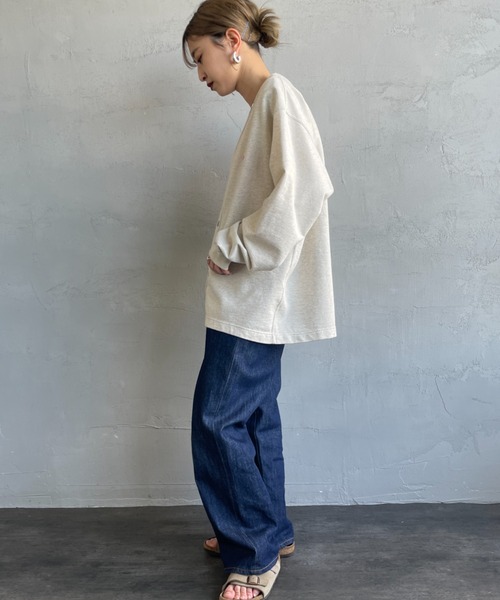 WEB限定】[DANTON/ダントン] ドットボタン Vネックスウェット